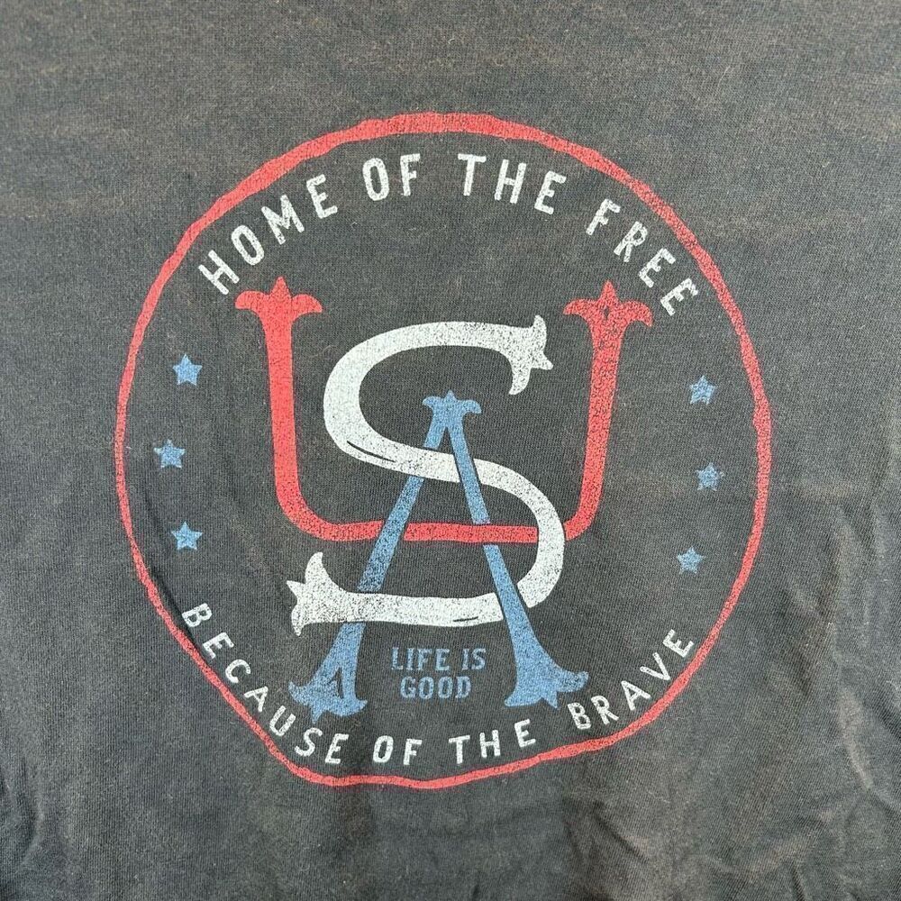 Life is Good Home of the Free Because of the Brave Crusher Extra Larg0e (XL) T-S - Picture 6 of 6